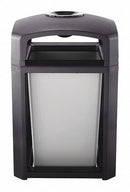 Rubbermaid 35 gal Square Ashtray/Trash Can, Plastic, Sable - FG397001SBLE