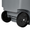 Rubbermaid 50 gal Rectangular Rollout Trash Can, Plastic, Gray - FG9W2700GRAY