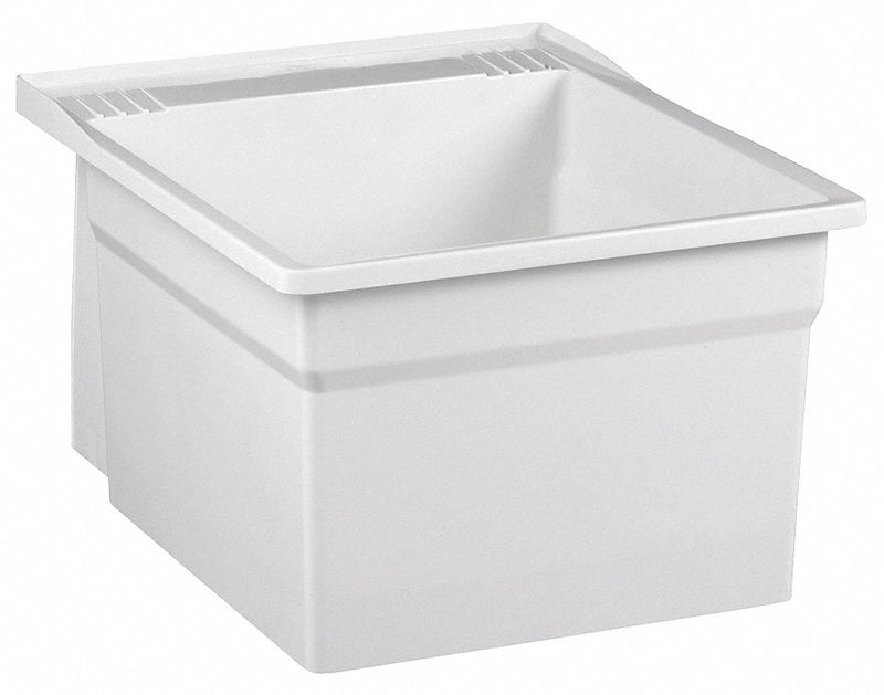 Fiat Products Wall-Mount Laundry Tub, 1 Bowl, White, 24 inL x 20 inW x 13 3/8 inH - L7100