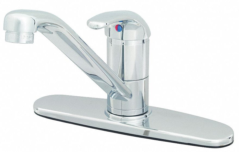 T&S Brass Chrome, Low Arc, Kitchen Sink Faucet, Manual Faucet Activation, 2.20 gpm - B-2731