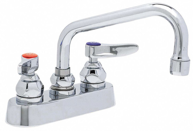 T&S Brass Low Arc Laundry Sink Faucet, Lever Faucet Handle Type, 2.2 gpm, Chrome - B-1110