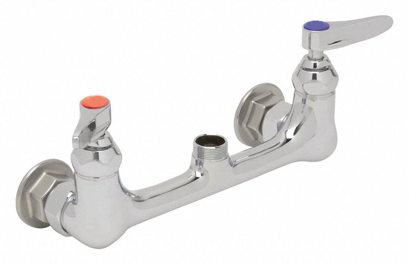 T&S Brass Low Arc Laundry Sink Faucet, Lever Faucet Handle Type, 2.2 gpm, Chrome - B-0230-01