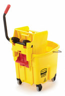 Rubbermaid Yellow Polypropylene Mop Bucket and Wringer, 8-3/4 gal. - FG758088YEL