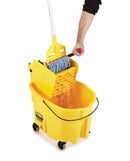 Rubbermaid Yellow Polypropylene Mop Bucket and Wringer, 8-3/4 gal. - FG758088YEL