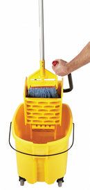 Rubbermaid Yellow Polypropylene Mop Bucket and Wringer, 8-3/4 gal. - FG758088YEL