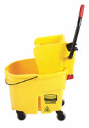 Rubbermaid Yellow Polypropylene Mop Bucket and Wringer, 8-3/4 gal. - FG758088YEL