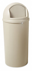 Rubbermaid 15 gal Round Trash Can, Plastic, Beige - FG816088BEIG