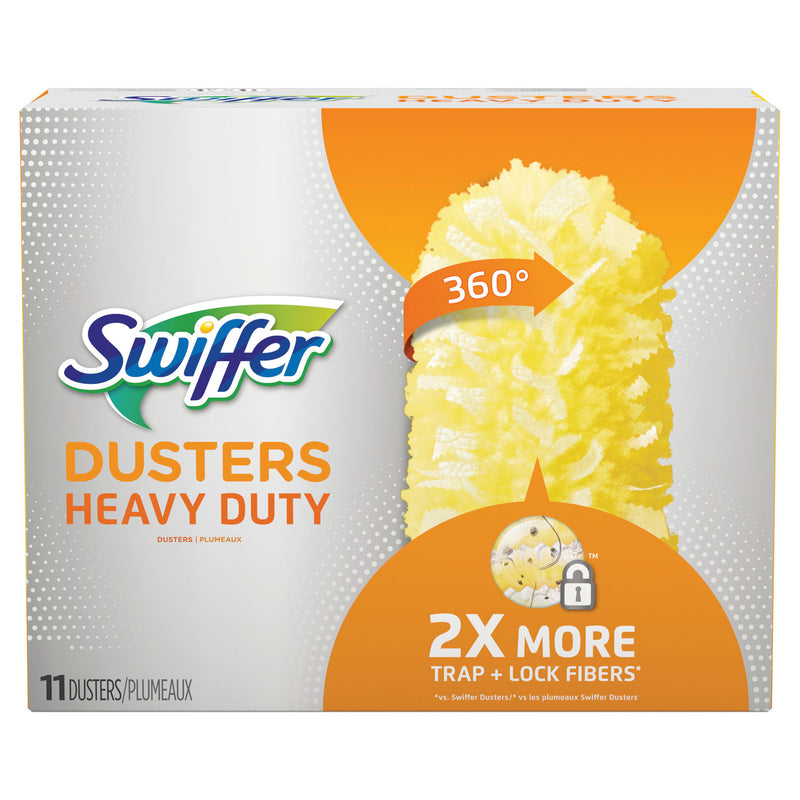 Swiffer Heavy Duty Dusters Refill, Dust Lock Fiber, 2" X 6", Yellow, 33/Carton - PGC99035
