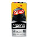Glad Drawstring Large Trash Bags, 30 Gal, 1.05 Mil, 30" X 33", Black, 90/Carton - CLO78966