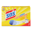S.O.S Steel Wool Soap Pad, 4/Box, 24 Boxes/Carton - CLO98041
