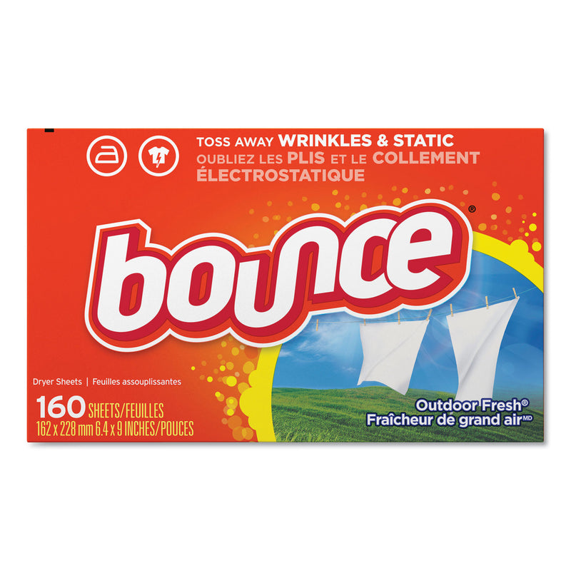 Bounce Fabric Softener Sheets, Outdoor Fresh, 160 Sheets/Box, 6 Boxes/Carton - PGC80168CT