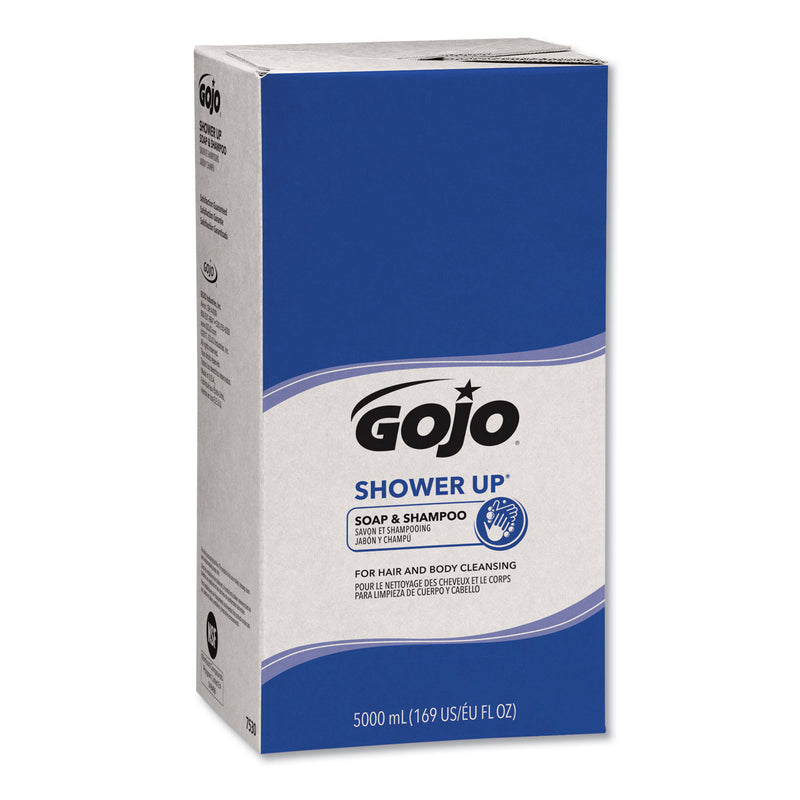 GOJO Shower Up Soap And Shampoo, Pleasant Scent, Rose Color, 5000Ml Refill, 2/Carton - GOJ7530