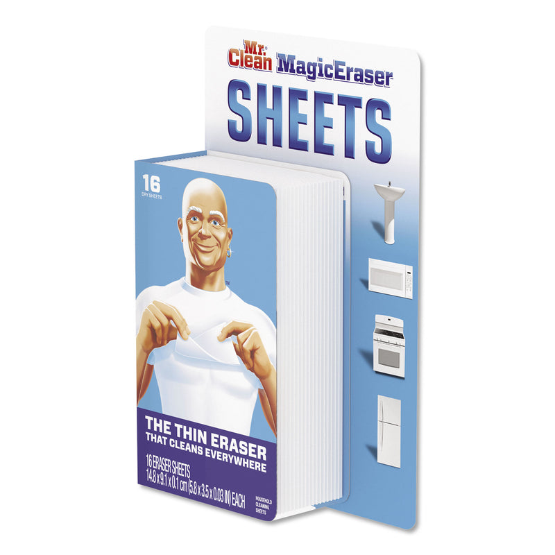 Mr. Clean Magic Eraser Sheets, 3 1/2" X 5 4/5" X 0.03", White, 16/Pack - PGC90618PK