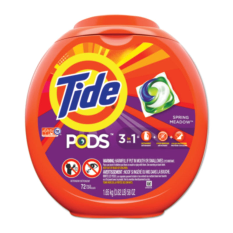 Tide Detergent Pods, Spring Meadow Scent, 72 Pods/Pack, 4 Packs/Carton - PGC50978CT