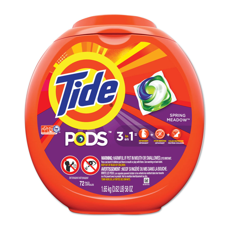 Tide Detergent Pods, Spring Meadow Scent, 72 Pods/Pack - PGC50978