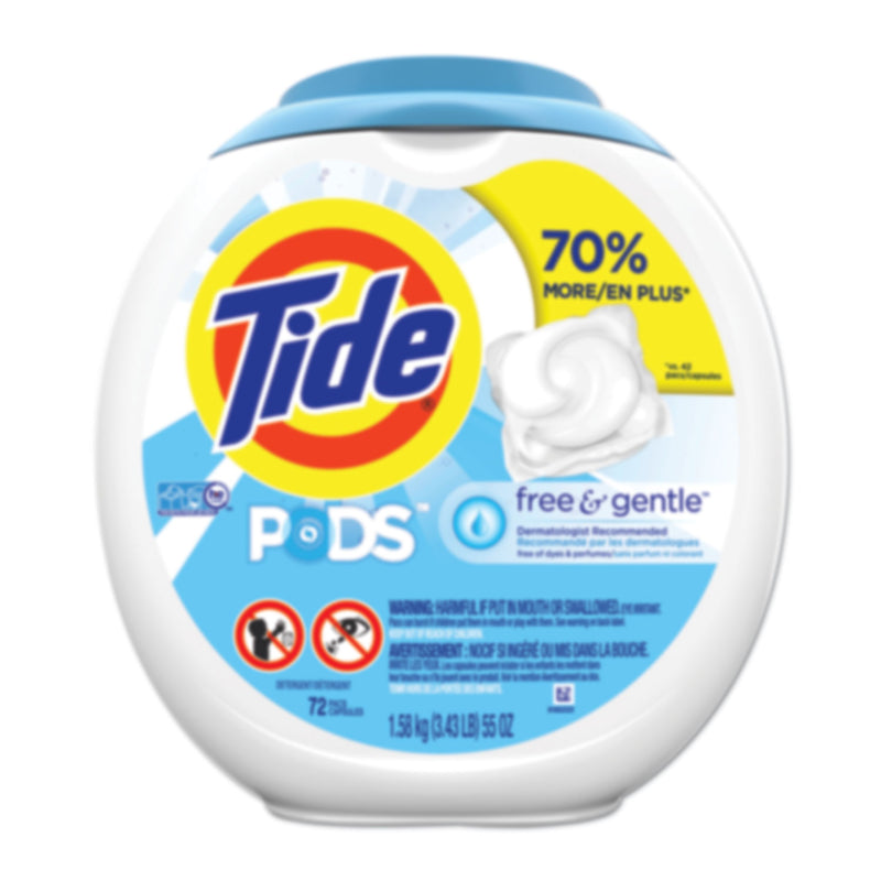 Tide Free & Gentle Laundry Detergent, Pods, 72/Pack, 4 Packs/Carton - PGC89892CT