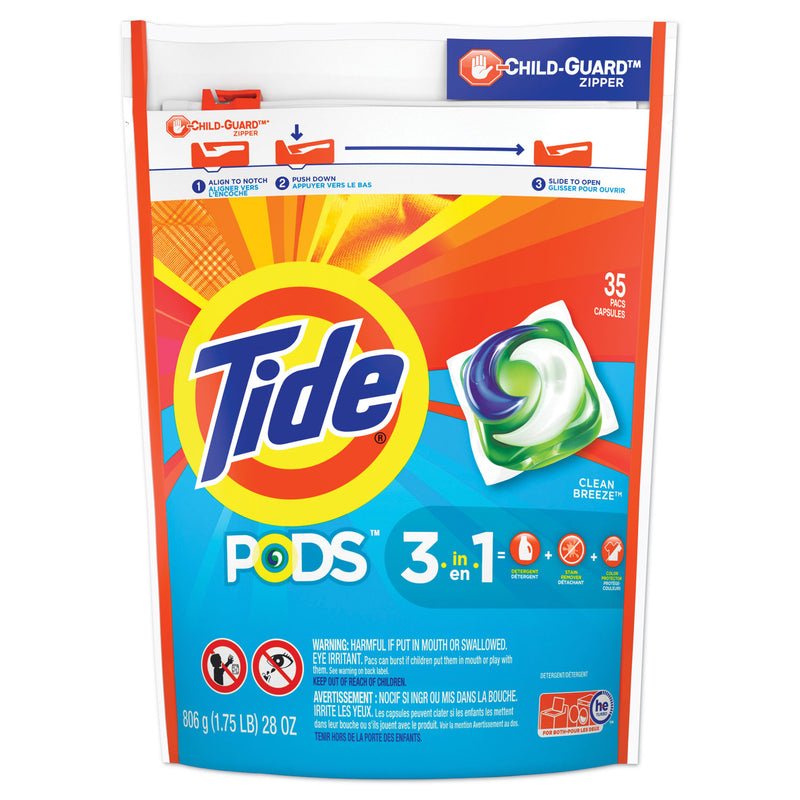 Tide Pods, Laundry Detergent, Clean Breeze, 35/Pack - PGC93126EA