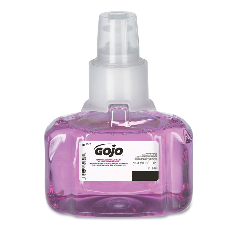 GOJO Antibacterial Foam Hand Wash, 700 Ml Refill, Plum Scent, 3/Carton - GOJ131203