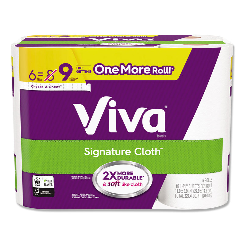 Viva Choose-A-Size Big Roll Towels, White, 11 X 6.2, 100/Roll, 32 Roll/Carton - KCC49414
