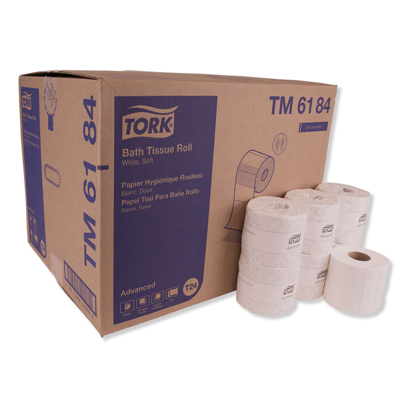 Tork Advanced Bath Tissue, Septic Safe, 2-Ply, White, 550 Sheets/Roll, 80 Rolls/Carton - TRKTM6184