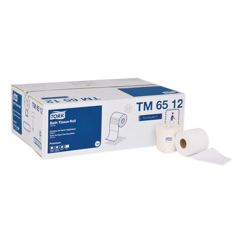 Tork Premium Bath Tissue, Septic Safe, 2-Ply, White, 460 Sheets/Roll, 48 Rolls/Carton - TRKTM6512