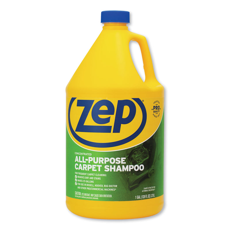Zep Concentrated All-Purpose Carpet Shampoo, Unscented, 1 Gal, 4/Carton - ZPEZUCEC128CT