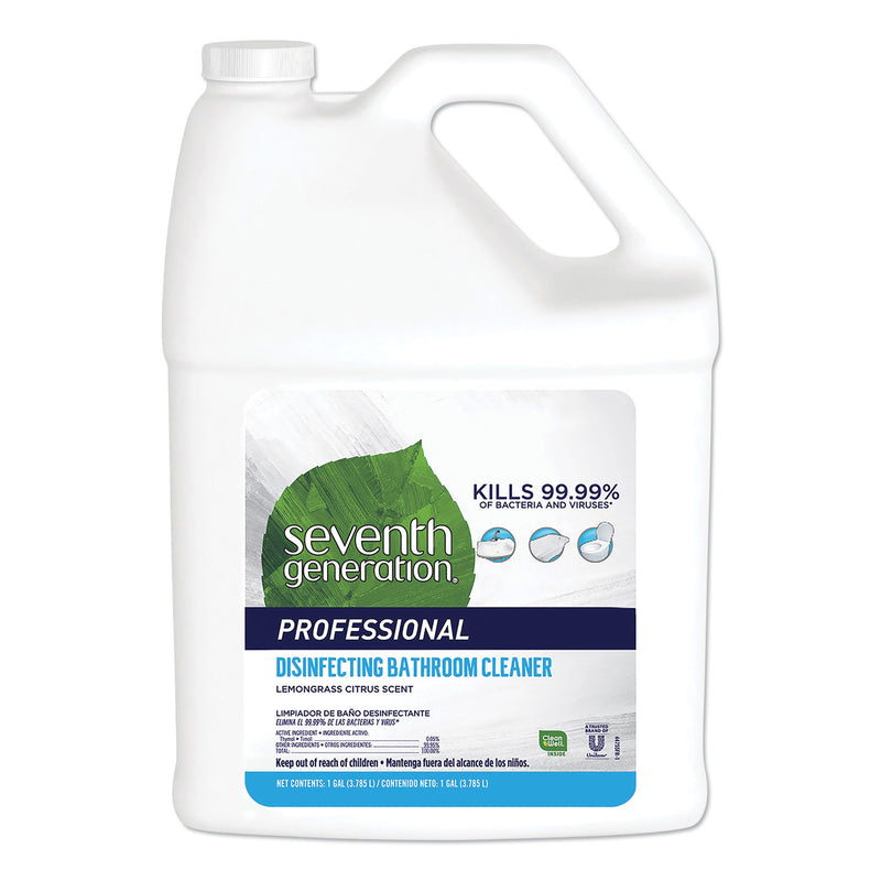 Seventh Generation Disinfecting Bathroom Cleaner, Lemongrass Citrus, 1 Gal Bottle, 2/Carton - SEV44755CT
