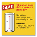 Glad Odorshield Tall Kitchen Drawstring Bags, 13 Gal, 0.95 Mil, 24" X 27.38", White, 240/Carton - CLO78902