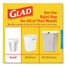 Glad Odorshield Quick-Tie Small Trash Bags, 4 Gal, 0.5 Mil, 8" X 18", White, 156/Carton - CLO78812