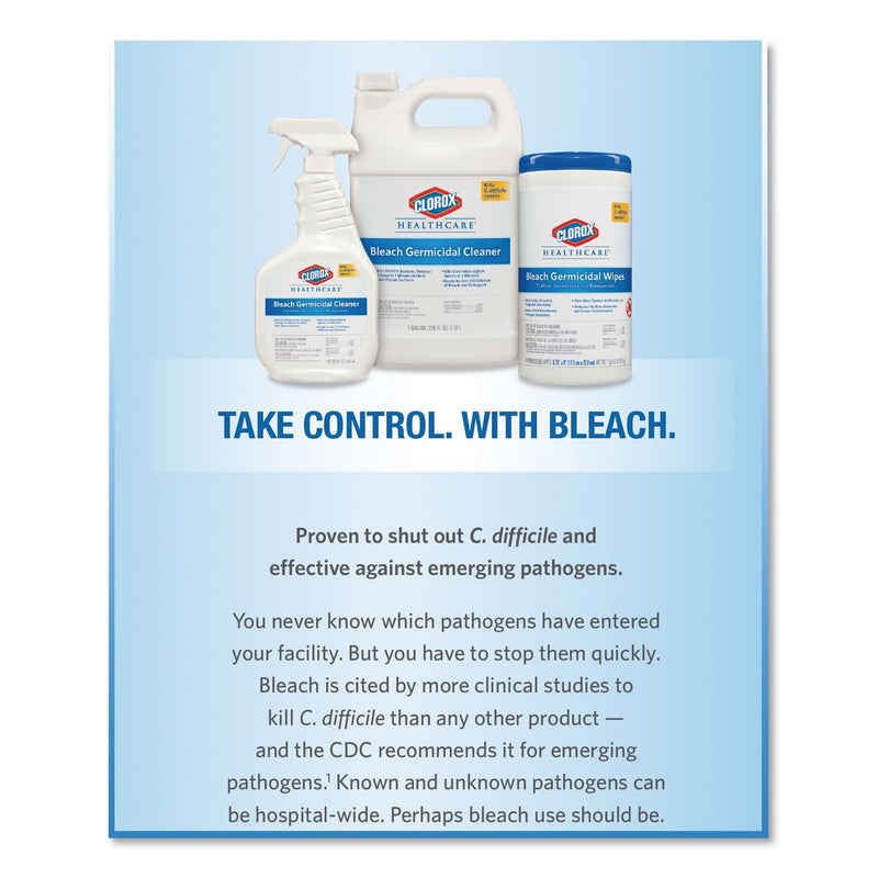 Clorox Healthcare Bleach Germicidal Wipes, 6 X 5, Unscented, 150/Canister, 6 Canisters/Carton - CLO30577CT