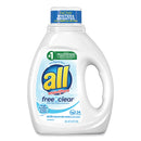 All Ultra Free Clear Liquid Detergent, Unscented, 36 Oz Bottle, 6/Carton - DIA73943