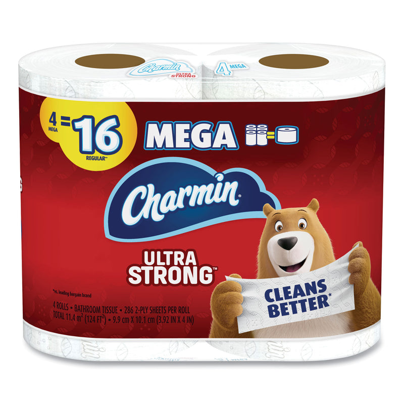 Charmin Ultra Strong Bathroom Tissue, Septic Safe, 2-Ply, 4 X 3.92, White, 286 Sheet/Roll, 4/Pack, 6 Packs/Carton - PGC52099