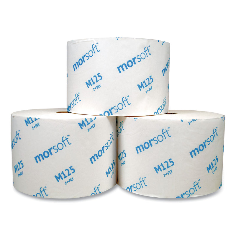 Morcon Small Core Bath Tissue, Septic Safe, 1-Ply, White, 2500 Sheets/Roll, 24 Rolls/Carton - MORM125