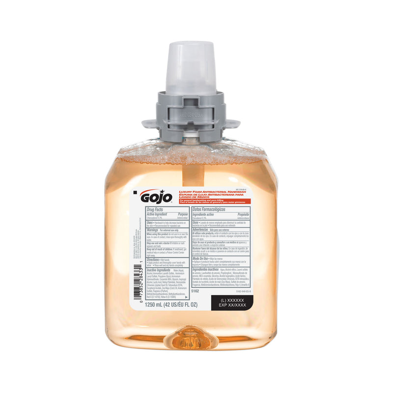 GOJO Luxury Foam Antibacterial Handwash, 1250 Ml Refill, Fresh Fruit, 4/Carton - GOJ516204CT