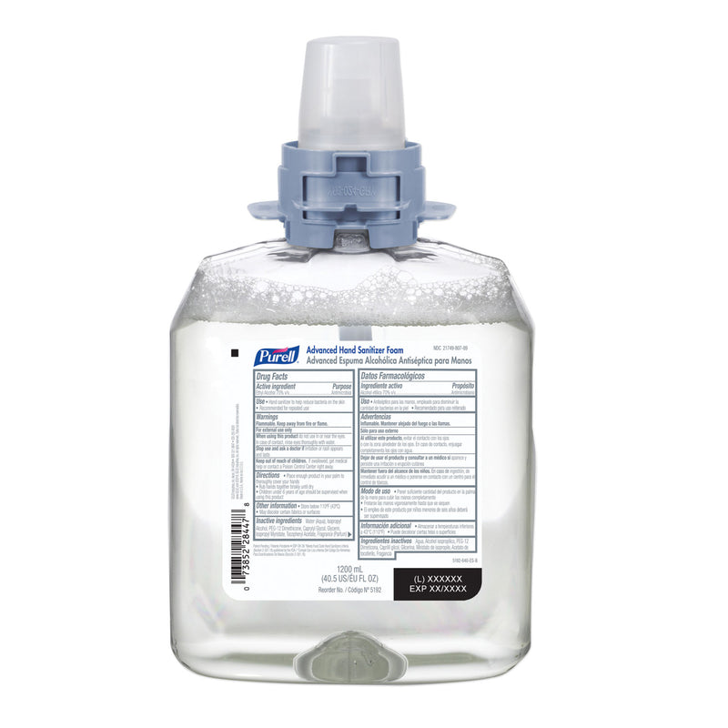 Purell Advanced Hand Sanitizer Foam Fmx-12 Refill, 1200 Ml, 4/Carton - GOJ519204CT