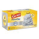 Glad Tall Kitchen Drawstring Trash Bags, 13 Gal, 0.72 Mil, 23.75" X 24.88", White, 240/Carton - CLO79008