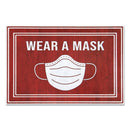 Apache Mills Message Floor Mats, 24 X 36, Red/White, "Wear A Mask" - APH3984528842X3