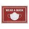 Apache Mills Message Floor Mats, 24 X 36, Red/White, "Wear A Mask" - APH3984528842X3
