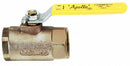 Apollo Ball Valve, Bronze, Inline, 2-Piece, Pipe Size 2 in, Connection Type FNPT x FNPT - 70-108-41