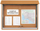 United Visual Push-Pin Outdoor Enclosed Bulletin Board, Natural Cork, 36 inH x 45 inW, Cedar - UVMC4536-CEDAR