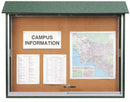 United Visual Push-Pin Outdoor Enclosed Bulletin Board, Natural Cork, 40"H x 52"W, Woodland Green - UVMC5240-WOODGRN