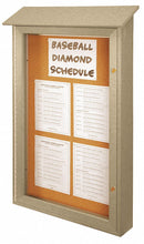 United Visual Push-Pin Outdoor Enclosed Bulletin Board, Natural Cork, 54"H x 38"W, Sand - UVSD5438-SAND