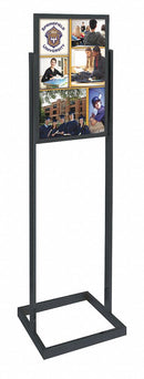 United Visual Sign Holder, Pedestal, 14x22, Alum, Black - UVE58110-black