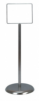 United Visual Sign Holder, Pedestal, 14x11, Metal, Chrome - UVPSH17
