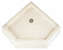 Fiat Products 36 in" x 36 in" x 4 in" Single Threshold, Corner Unit Terrazzo Shower Floor - 36MFTC081