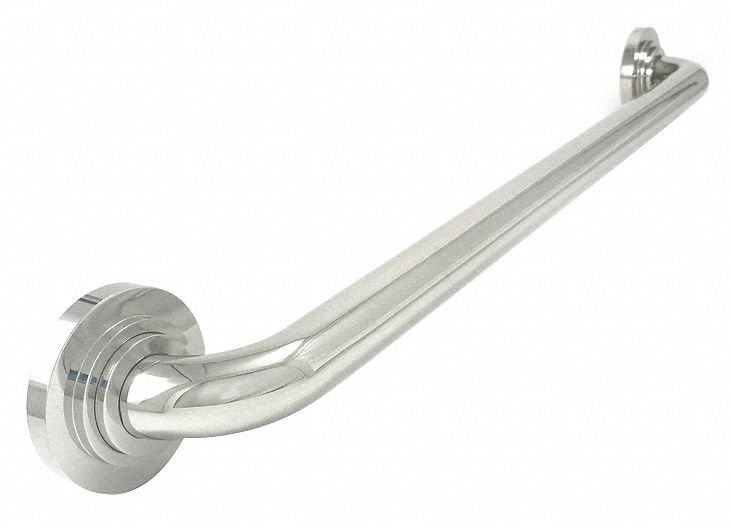 WingIts Length 36 in, Halo Flanges, Stainless Steel, Grab Bar, Silver - WPGB5PS36HAL