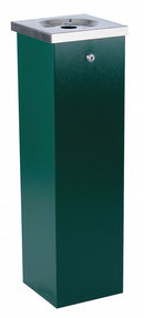 No Butts Bin 1 3/4 gal Cigarette Receptacle, 29 in Height, 8 in Base Dia., Metal, Green - FLT03