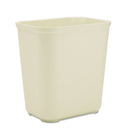 Rubbermaid Fire-Resistant Wastebasket, Rectangular, Fiberglass, 7 Gal, Beige - RCP254300BG