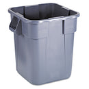 Rubbermaid Brute Container, Square, Polyethylene, 28 Gal, Gray - RCP352600GY