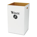 Safco Corrugated Waste Receptacle, Square, 40 Gal, White, 12/Carton - SAF9745